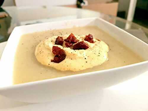 Velouté de Panais, mousse de curry et chorizo