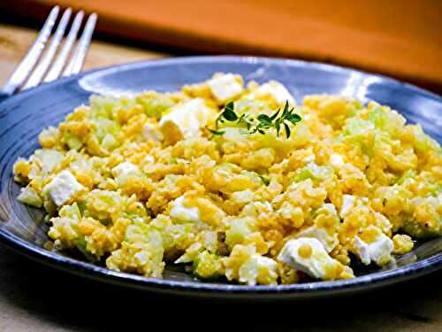 Salade lentilles corail, concombre, féta