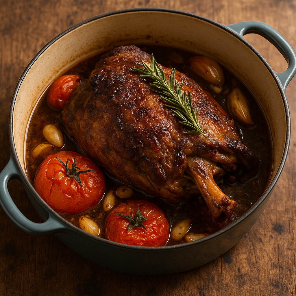 Gigot d’agneau de 7 heures à l’ail et au romarin