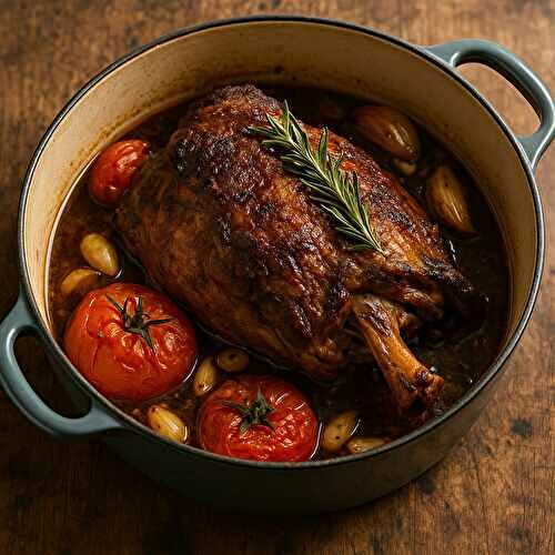 Gigot d’agneau de 7 heures à l’ail et au romarin