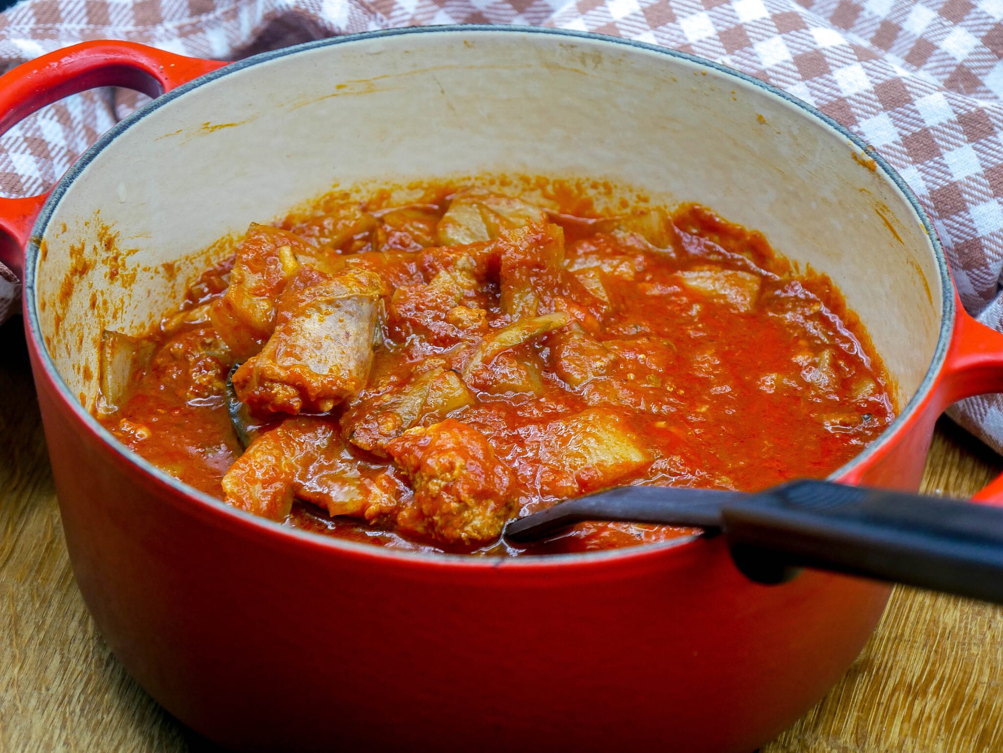 Ragoût de côtes de blettes, saucisse de Toulouse