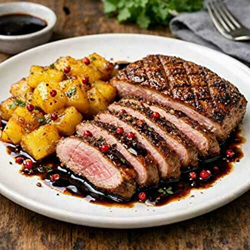 Magrets de canard à l’ananas caramélisé