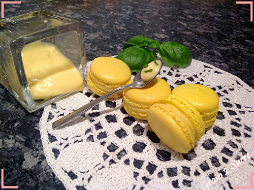 Macarons citron jaune basilic *