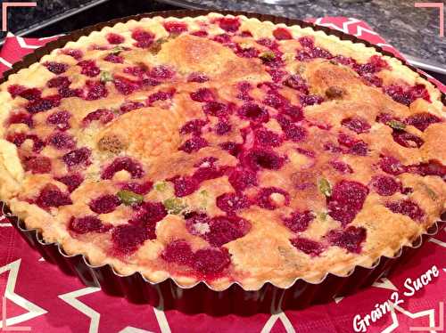 Tarte aux framboises pistache