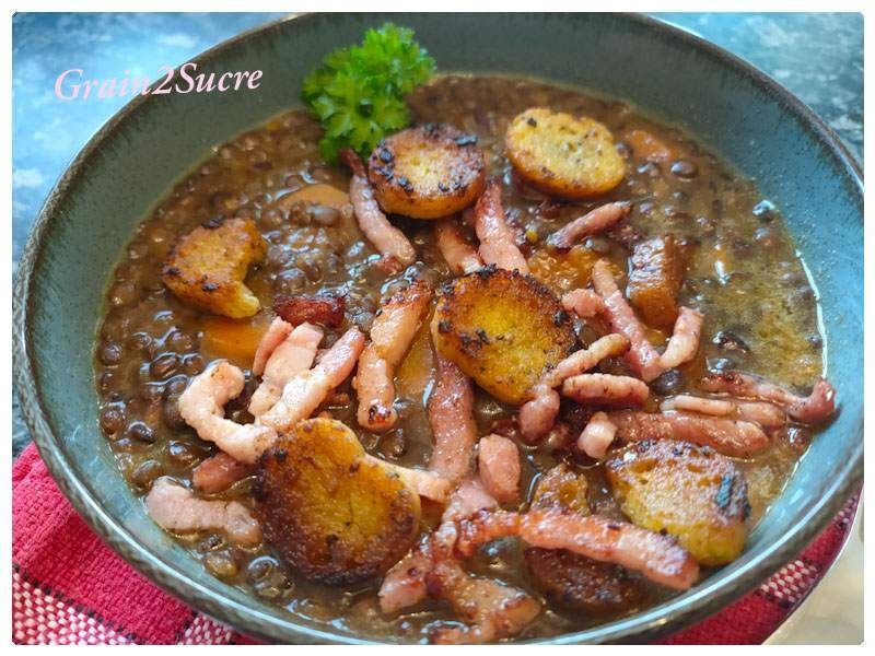 Soupe de lentilles vertes