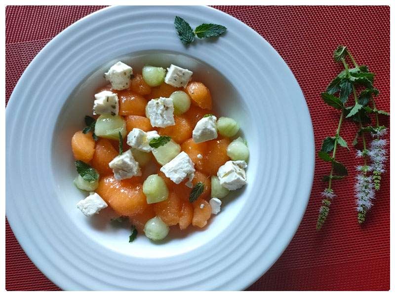 Salade de melon, concombre & feta