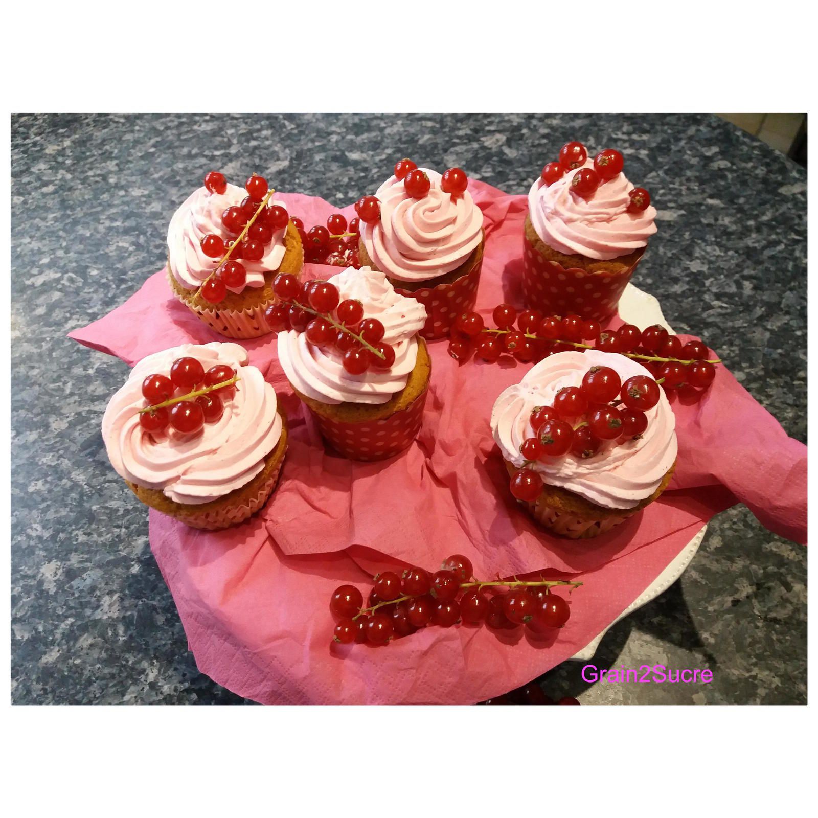 Cupcake vanille et groseille