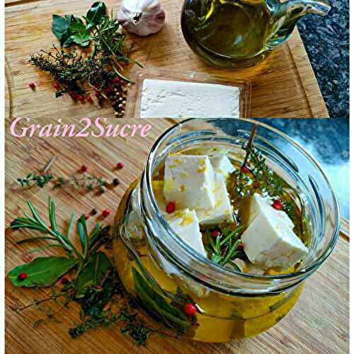 Fêta marinée à l'huile d'olive aux herbes fraîches