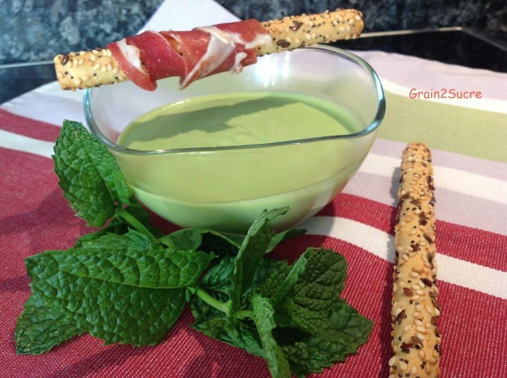 Gaspacho petits pois et menthe