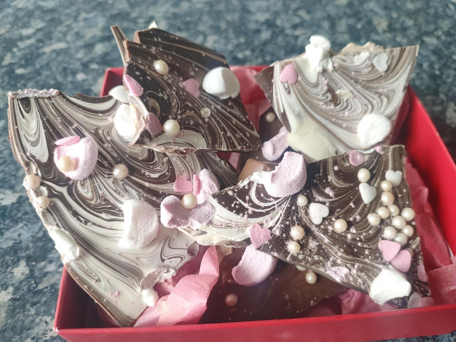Tablette de chocolat marbrée maison