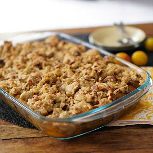 Crumble de mirabelles aux noix de pécan