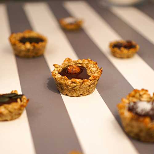 Tartelettes flocons d'avoine banane et chocolat