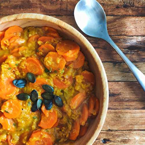 Dahl de lentilles corail aux carottes  - recette végétarienne