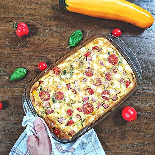 Clafoutis de courgettes tomates cerises et féta