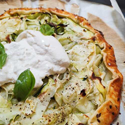 Tarte rustique courgettes pesto burrata