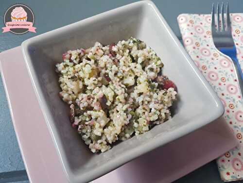 Boulgour en salade, courgette et grenades