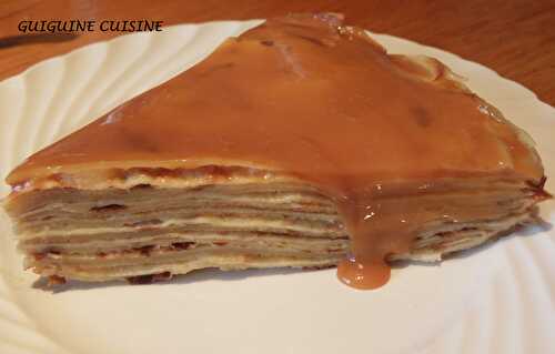 Gâteau de crêpes au beurre de pommes & caramel au beurre salé…