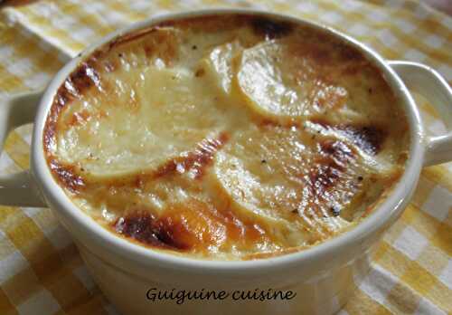 Petit gratin de pomme de terre à la mimolette