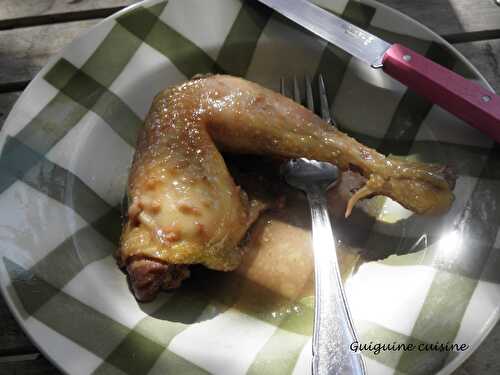 Poulet au vin rouge, miel et épices