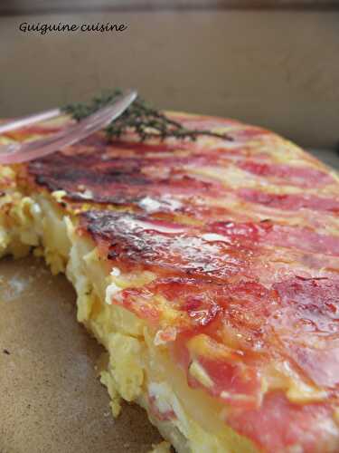 Quiche au jambon sec façon tatin