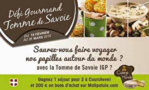 Résultat du concours sur la Tomme de Savoie… Je suis dans les 10 finalistes!!!