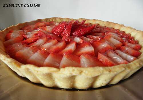 Tarte aux fraises, sur crème pâtissière…