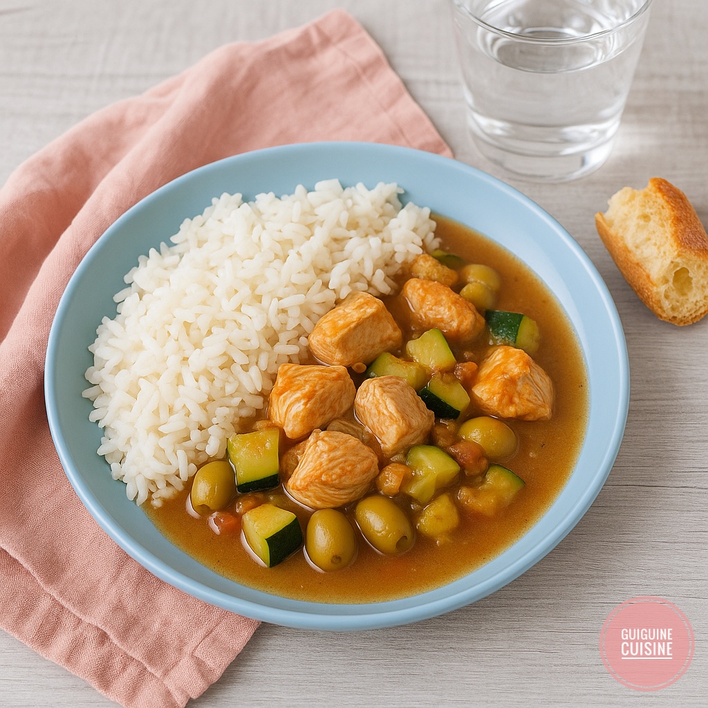 Poulet méditerranéen aux courgettes et riz (Cookeo)