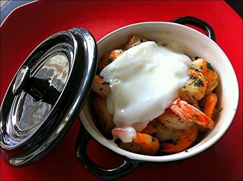 Crevettes et topinambours en cocotte