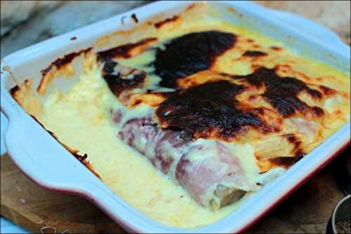 Endives gratinées au jambon et à la béchamel – recette familiale