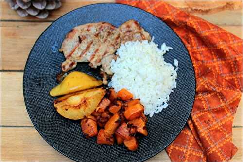 Escalopes de porc aux poires et courge