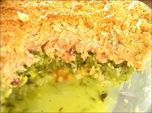 Crumble de courgettes aux 2 saumons