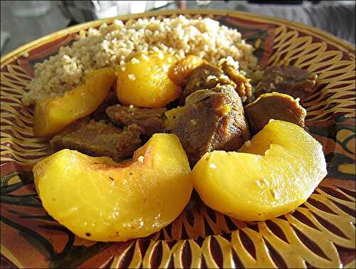 Tajine d’agneau à la pêche