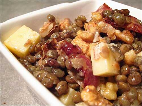 Salade de lentilles au cantal et aux noix