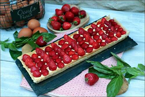 Tarte aux fraises et crème pâtissière au basilic de Cyril Lignac