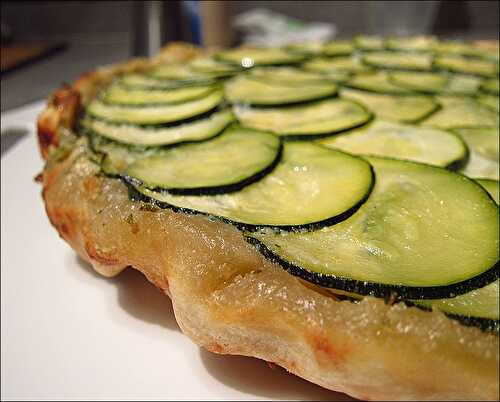 Tatin de courgettes et crème de pignons au miel