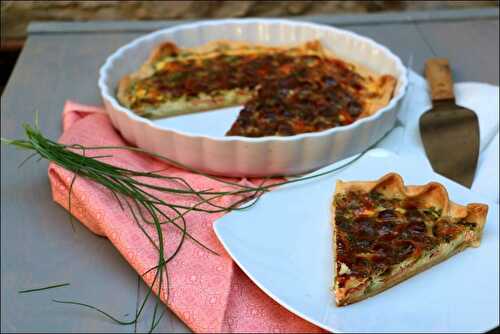 Quiche aux ravioles et saumon fumé