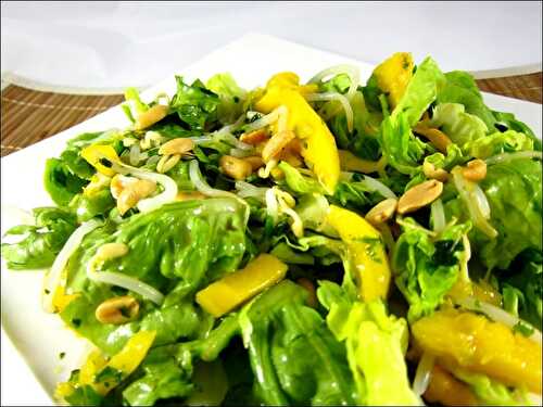 Salade thaïe à la mangue coriandre et soja
