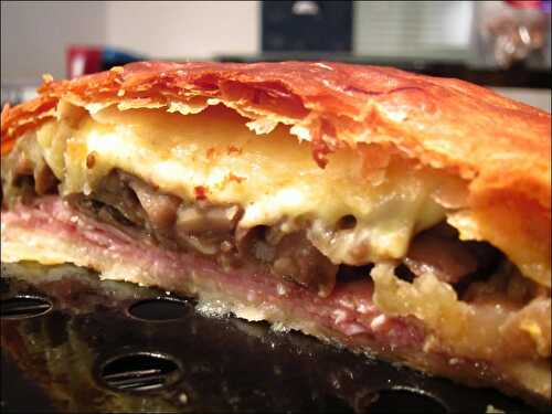 Tourte parisienne jambon, champignons et fromage