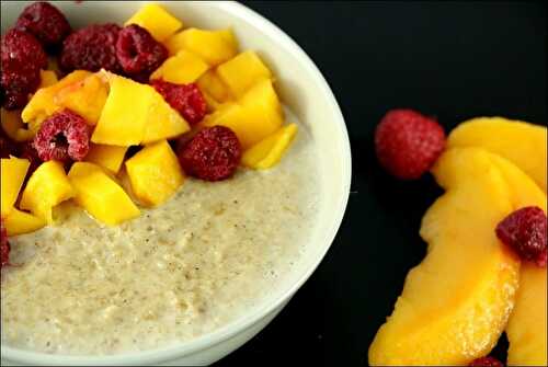 Porridge mangue et framboises