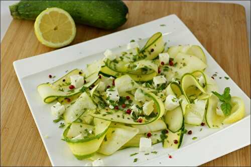 Carpaccio de courgettes, feta et menthe