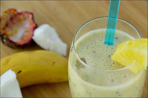 Smoothie Presidente – smoothie à la banane noix de coco et fruits de la passion