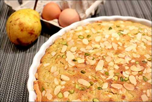 Tarte amandine poire et pistaches de Christophe Michalak