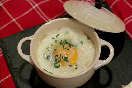 Oeufs cocotte au saumon et épinards