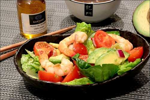 Salade de crevettes et avocat à l’asiatique