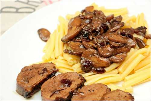 Macaroni au magret de canard et champignons