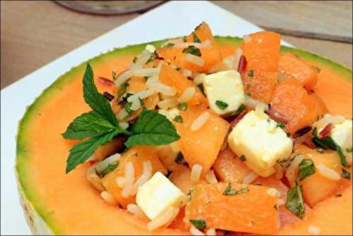 Melon farci à la feta