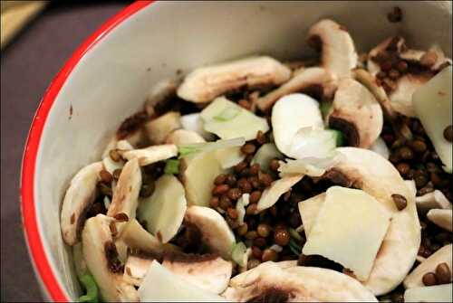 Salade aux lentilles et champignons