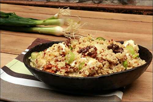 Salade au boulghour, quinoa, feta et noix