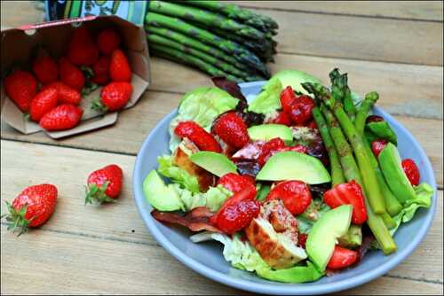 Salade printanière aux fraises et poulet