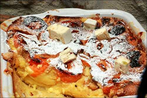 Clafoutis aux abricots, nougat et Cointreau